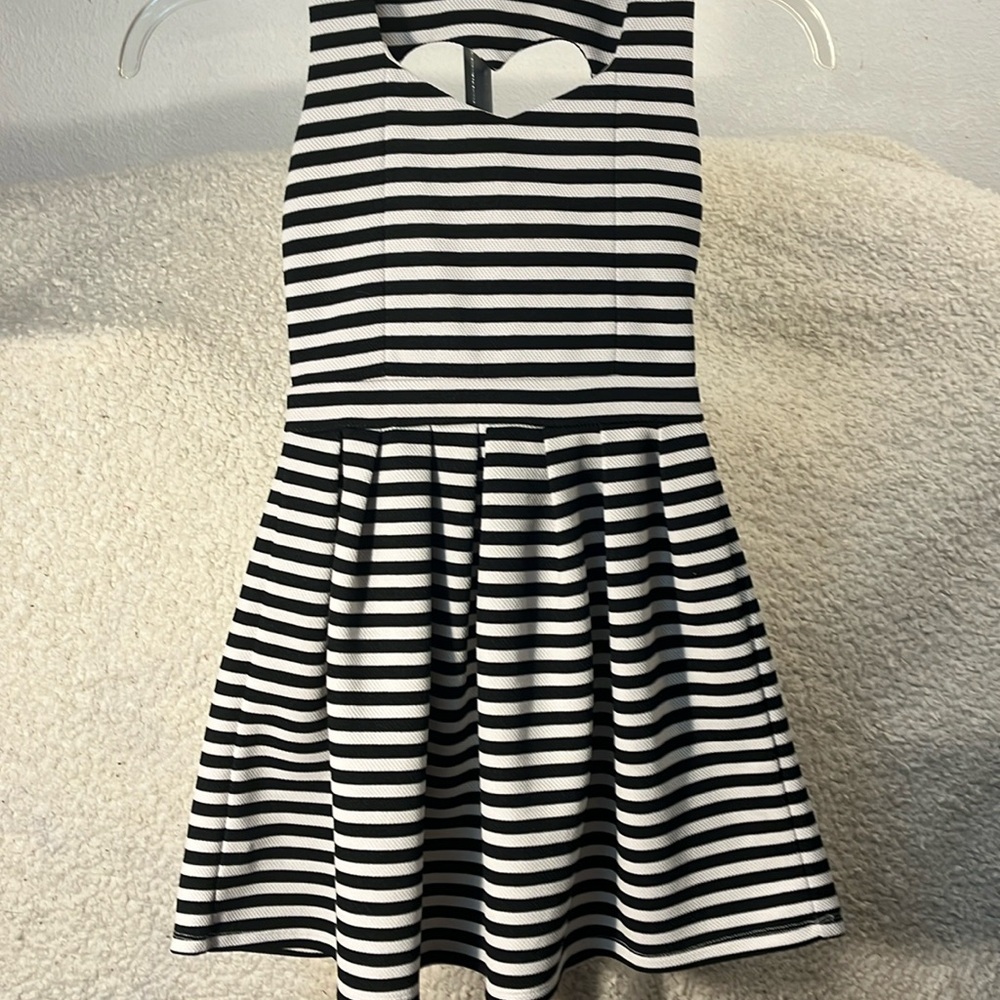 POOF GIRL Heart ♥️ Back ,Button zipper Back ,Striped Girl Dress